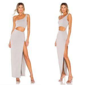 superdown One-Shoulder Maxi Dress in Light Gray